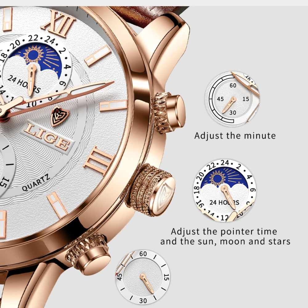 LIGE Classic Moonphase Style