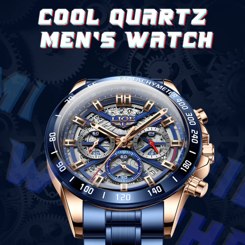 LIGE Chronograph Steel Collection